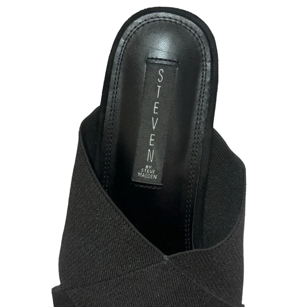 Steven by Steve Madden‎ Kaycee Black Fabric Espadrille Sandals Size 9.5